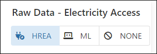 Switch between High Resolution Electricity Access (HREA) or Machine Lergning Electricity Access (ML)