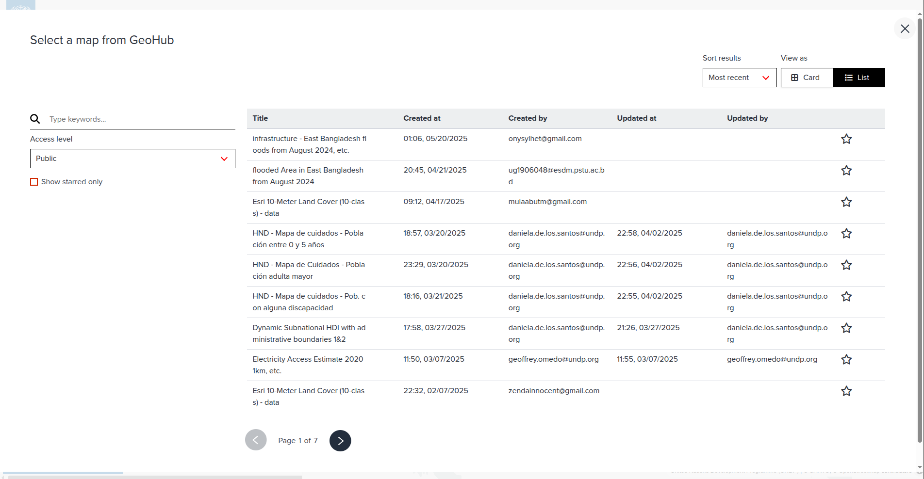Search map page